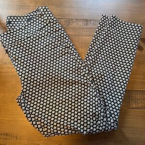 LOFT Black and White Cropped Pants